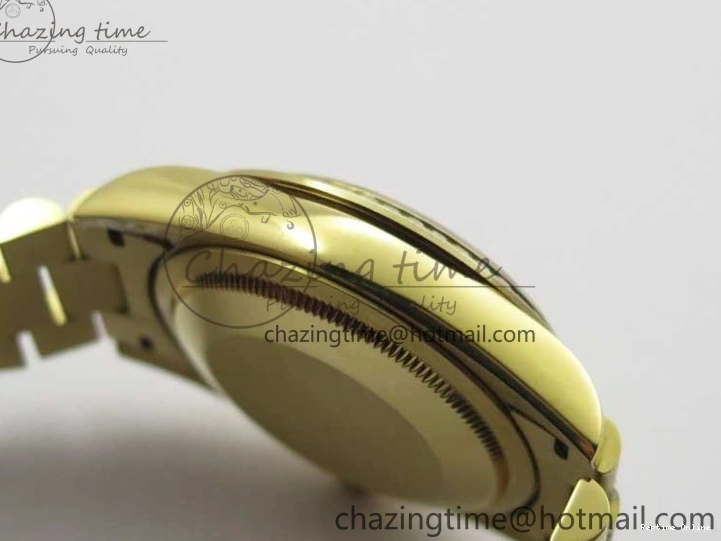 0503 Day-Date 36mm 128235 YG Crystal BP Best Edition Gray MOP Crystal Marker Dial on YG President Bracelet A MultiPurpose 2675